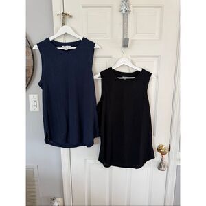 Athleta Lot of 2 Breezy Black & Navy Tank Tops. Never worn.